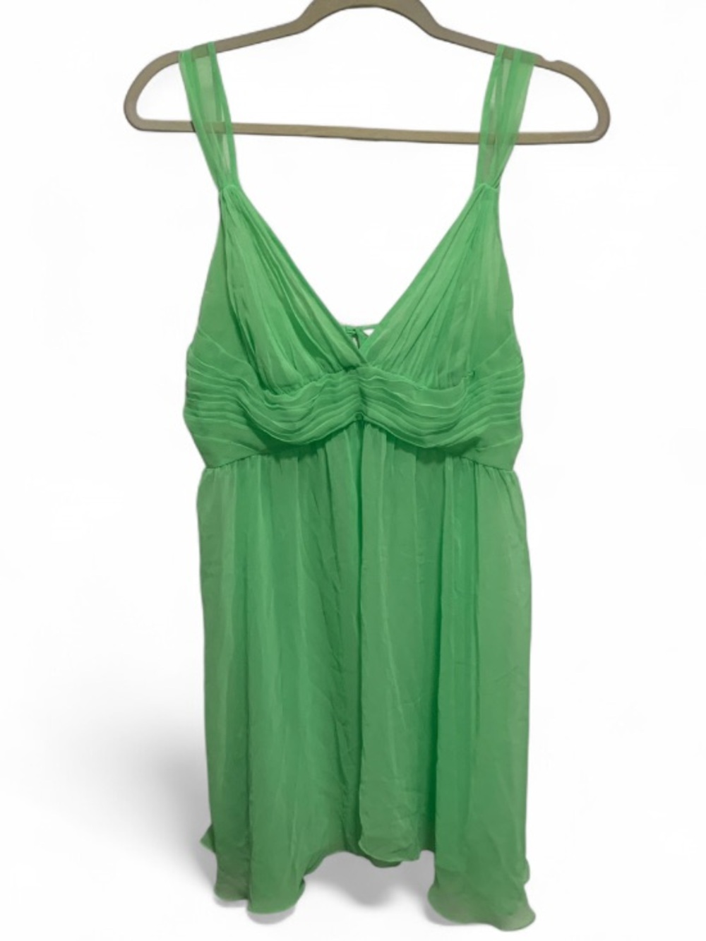 Victoria’s Secret Green Chiffon Sleeveless Tunic Top